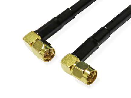 QAXIAL S07S07-12-00100 Cable assembly, 2x SMA right angle male, RG223, 10 cm