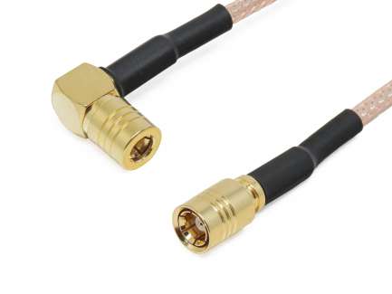 QAXIAL F02F07-02-00200 Cable assembly, SMB plug/right angle SMB plug, RG316/U, 20 cm
