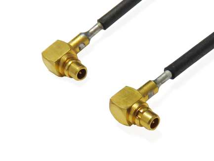  Cable assembly, 2x MMCX right angle plug, UT047-AL-TP, 23.8 cm