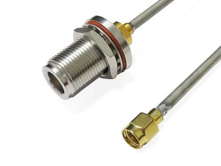   Cable assembly, N female/SMA male, UT141-AL-TP, 60 cm