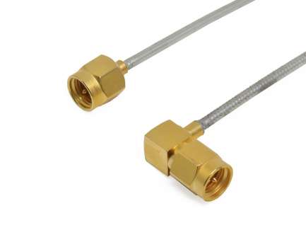   Cable assembly, SMA male/right angle male, SM86, 6 cm