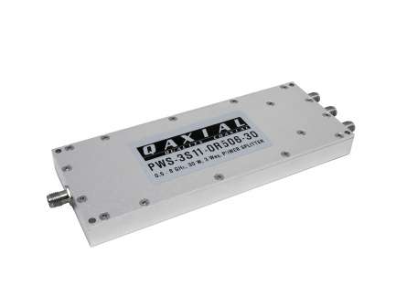 QAXIAL PWS-3S11-0R506-30 3-way coaxial power divider, 0.5 - 6 GHz, 30W