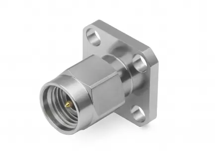QAXIAL 2.92M14-4H-01 4-hole flange field replaceable 2.92mm male coaxial connector, for 0.38mm pin