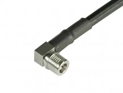 Huber+Suhner 16_QMA-W50-4-5/133_NH Crimp right angle QMA male coaxial connector for LMR-240 / LLF240 / SPUMA_240